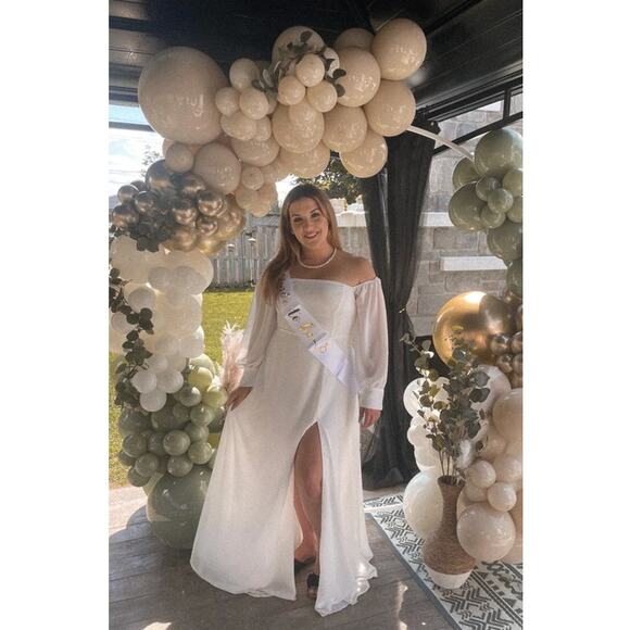 Lulus Feel the Romance White Off-the-Shoulder Maxi Dress Size S - Picture 14 of 14